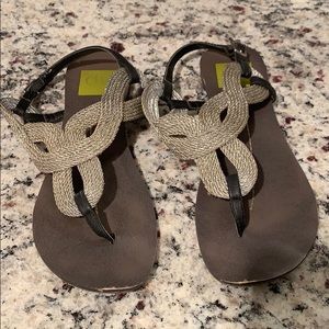 Silver DV thing sandal flats